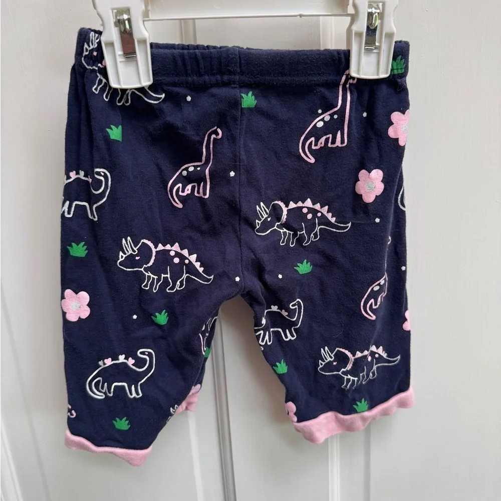 Little Bety Girls Size 4 Dinosaur Pajama Shorts Bottoms - Navy and Pink